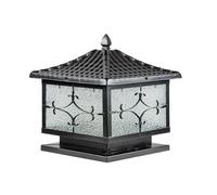 GTHTUHFD Nostalgia Post Cap Lights, Square Deck Fence Lamp, Outdoor Column Lighting For Walkway, Driveway, Patio, Porch,Black-Width:11.8inch/30cm