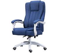 GTHTUHFD Office Chair, Bar Stools Computer Chair Tilt Function Office Chair Linen Fabric High Strength Capabilities Proper Structure Design Mitigate Body Radian Large Product Size,Soft,Dark Blue