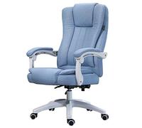 GTHTUHFD Office Chair, Bar Stools Computer Chair Tilt Function Office Chair Linen Fabric High Strength Capabilities Proper Structure Design Mitigate Body Radian Large Product Size,Soft,Light Blue