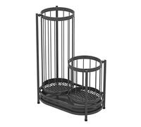 GTHTUHFD Office Umbrella Stand Organizer Iron Umbrella Stand Modern Business Large Capacity Bucket Hotel Office Entrance Hallway Storage Rack For The Front Door,Black-50 * 27 * 55cm