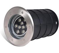 GTHTUHFD Outdoor Recessed Ground Light Adjustable Underground Light Embedded LED Spotlight IP65 Waterproof Garden Buried Lights for Driveway Deck Step Round Landscape L,Yellow-9w