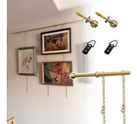 GTHTUHFD Picture Hanging System Kit With Adjustable Rails For Wall Art Display,0.9m/35.4in/3.0ft Rod