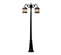 GTHTUHFD Post Light Victorian Street Light High Pole Craftsman Outdoor Post Light Pillar Lantern Lamppost,Vintage Street Light Aluminium With Two Retro Lanterns,2 X,2.25M,2.2.25m