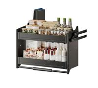 GTHTUHFD Pull Down Cabinet Organizer,Heavy-Duty Wall Pull Down Shelf,2 Tier Wall Cabinet Spice Rack Organizer, Lifting Basket for Storage Cabinet Cupboard Bar Cafe,410x280x540mm