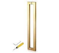 GTHTUHFD Pull Push Shower Kitchen Door Pulls 304 Stainless Steel Modern Glass Door Handle,Long Modern Door Handle,Barn Door Handle,Double Sided Ladder Style Modern Push-Pull,Gold-L:60cm/56.2cm