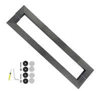 GTHTUHFD Rectangle Door Handles Hardware Set - 38X25Mm Pole,Heavy Duty Stainless Steel Pole for Dining Hall/Shopping Mall/Office/Home,Sliding Barn Door Pull Push Handle,Dark Grey-143.8cm/56 5/8