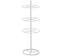 GTHTUHFD Rotating Shoe Rack Round Clothes Rack, Floor Standing Rotating Clothes Rack Metal Heavy Duty Clothes Rack Retail Store Underwear Display Stand For Hanging Bras/White-3-Tier