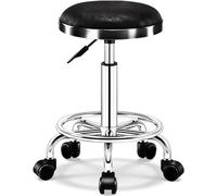 GTHTUHFD Round Roller Stool, Swivel Lift Bar Stool, Beauty Makeup Salon Spa Massage Tattoo Swivel Stool With Foot Pedal Workshop Hospital Clinic Counter Stool,One Color-Black