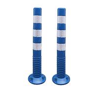 GTHTUHFD Safety Barrier Bollard Post,Pe Parking Post,Portable Spring Posts With Base,Barrier Cones With Reflective Bands,Parking Barrier,Street Stanchions 2Pk,Green And WhiteBlue and White-4Pcs