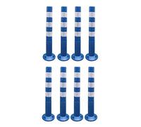GTHTUHFD Safety Cones,Flexible Traffic Delineator Posts Caution Cones,76Cm Tall Plastic Commercial Parking Safety Barrier With Reflective Band,Night Visual Bollard,Blue+white-8 pack