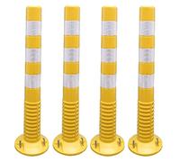 GTHTUHFD Safety Cones,Traffic Delineator Safety Barriers For Expressways/Parks/Parking Spots/Streets,30Inch Tall 4 Pack Commercial Flexible Caution Cones Bollard Post,Complet,Yellow+white