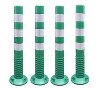 GTHTUHFD Safety Cones,Traffic Delineator Safety Barriers For Expressways/Parks/Parking Spots/Streets,30Inch Tall 4 Pack Commercial Flexible Caution Cones Bollard Post,Complet,Green+white