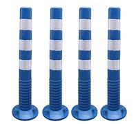 GTHTUHFD Safety Cones,Traffic Delineator Safety Barriers For Expressways/Parks/Parking Spots/Streets,30Inch Tall 4 Pack Commercial Flexible Caution Cones Bollard Post,Complet,Blue+white