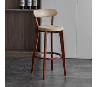 GTHTUHFD Set Of 2 Leather Bar Stools Without Arms, Solid Wood Legs, Footrest - Perfect For Kitchen, Island, Dining Room, Modern Furniture, Design,Noce a-2 pezzi