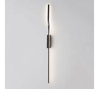 GTHTUHFD Simple Slender Spiral Led Wall Mount Lamp Black Linear Home Decoration Wall Sconce Modern Minimalist Indoor Acrylic Wall Light Fixture, 3 Color Mode Hardwired Corrid,90CM