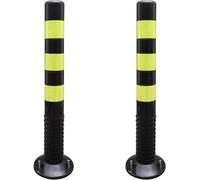 GTHTUHFD Soft Rubber Fixed Type Parking Bollards, 2,4,6,8Pcs Traffic Road Cones W/Reflective Collars, Stanchion Parking Barriers Black+yellow-6pcs