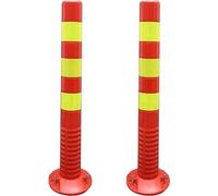 GTHTUHFD Soft Rubber Fixed Type Parking Bollards, 2,4,6,8Pcs Traffic Road Cones W/Reflective Collars, Stanchion Parking Barriers Red+yellow-6pcs