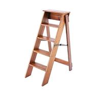 GTHTUHFD Solid Wood Folding Ladder Stool Multifunctional Step Ladder And Chair Combo Foldable Wooden Step Stool With Wide Seat Area,A
