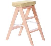 GTHTUHFD Solid Wood Folding Step Stool Ladder For Adults Creative Kitchen Tabo Chair For Climbing Portable And Sturdy Foldable Stool,5