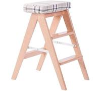 GTHTUHFD Solid Wood Folding Step Stool Ladder For Kitchen Tabo Portable And Sturdy Creative Chair For Adults Lightweight And Climbing Stool,7