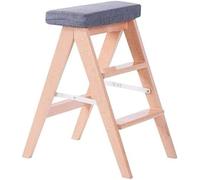 GTHTUHFD Solid Wood Folding Step Stool Ladder For Kitchen Tabo Portable And Sturdy Creative Chair For Adults Lightweight And Climbing Stool,1