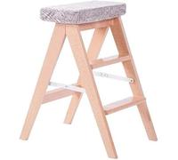 GTHTUHFD Solid Wood Folding Step Stool Ladder For Kitchen Tabo Portable And Sturdy Creative Chair For Adults Lightweight And Climbing Stool,6