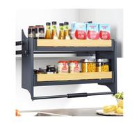 GTHTUHFD Spice Rack Pull-Out Cabinet Organizer Drop Down Shelf,Heavy-Duty 2-Tier Wall Seasoning Basket,Space Saving for Home Cafe,600mm