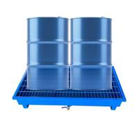 GTHTUHFD Spill Containment Platform With Drain And Wheels, Metal Low Profile Design For Industrial Leak Control And Safety,Blue-49.2x25.6x9.4in