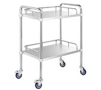 GTHTUHFD Stainless Steel Kitchen Cart With Lockable Wheels, 2/3 Tier Service Trolley, 3 Layer Storage Cart, 80X48X86Cm, Heavy Duty Utility Cart For Home & Restaurant,2 Layers-50x40x86Cm