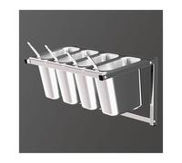 GTHTUHFD Stainless Steel Wall-Mounted Se Rack Set For Commercial Kitchen & Café - Space-Saving Nizer For Herbs Seasonings & Condiments - & Slish Design,Argento-a-46x21x21cm