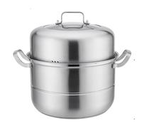 GTHTUHFD Steamer Pot/Soup Pot 30Cm Thickened Food Grade 304 Stainless Steel, 3-Layer Composite Bottom, Visual Glass Lid, Steamed Seafood & Chicken Soup Compatible With A,38Cm