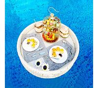 GTHTUHFD Swimming Pool Floating Tray Table, Water Surface Floating Disc, Multifunction Floating breakfast tray, Floating Food Plate for Outdoor Party,Apricot-60CM