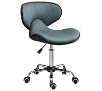 GTHTUHFD Swivel Chair Office Work Study Rolling Stools With Butterfly Backrest, Scientific Cloth Seat And Wheels, Height Adjustable 42-54 Cmr:Black,Blue
