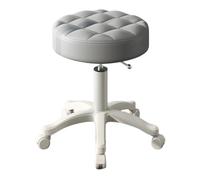 GTHTUHFD Swivel Stool Chair With Wheels Heavy Duty Round Rolling Stools Pu Leather Height Adjustable For Kitchen Esthetician Studio,Grey