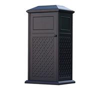 GTHTUHFD Trash Can Luxury Metal Square Trash Can Outdoor Villa Garden Trash Can With Ashtray Waste Container For Commercial Plaza Corridor Garden Kitchen Garbage Cans