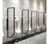 GTHTUHFD Urinal Partition Protection Screen, Tempered Glass Panel For Public Spaces - 4 Piece Set,Black-2pcs