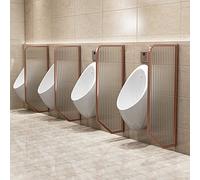 GTHTUHFD Urinal Privacy Screen Wall-Mounted Urinal Baffle, Modern Minimalist Public Restroom Men'S Toilet Urinal Partition, Tempered Glass Urinal Partition Extender, For Scho,Rose Gold-4pcs