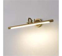 GTHTUHFD Wall Lamp Mirror Light Copper Led Vanity Lamp Linear Bathroom Lighting Fixture, 240° Rotatable Vanity Wall Sconce, Retro Makeup Mirror Front Lamps,For Hall,Brass-45cm
