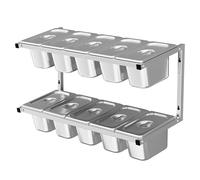 GTHTUHFD Wall Mounted Se Rack Set - Easy Maintenance Storage For Jams Condiments Dried Fruits Sauces Salads & More - Perfect For Kitchen Organization & Space Saving Solutions,Silver-a-55.5x21x24cm