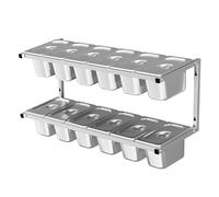 GTHTUHFD Wall Mounted Se Rack Set - Easy Maintenance Storage For Jams Condiments Dried Fruits Sauces Salads & More - Perfect For Kitchen Organization & Space Saving Solutions,Silver-a-66.7x21x24cm