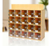 GTHTUHFD Wall Mounted Wooden Phone Storage Box with Lock & Keys - 100 Slots Mobile Management Cabinet for Office/Classroom - Space-Saving Solutions,Natural-a