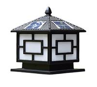 GTHTUHFD Waterproof Solar Powered Pillar Lights Square Fence Outdoor Column Lamp Classical Garden Lantern Pier Mount Vintage Post Lamp For Garden, Post, Deck, Patio, Decor Or Fence Dec,Dark-17CM