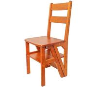 GTHTUHFD Wooden Folding Foot Stool Chair Home 4 Step Ladder Multi Function Climbing Stool Black Walnut Color,Yellow Walnut Color