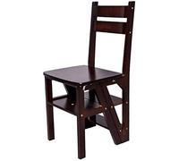 GTHTUHFD Wooden Folding Foot Stool Chair Home 4 Step Ladder Multi Function Climbing Stool Black Walnut Color,Cherries Color