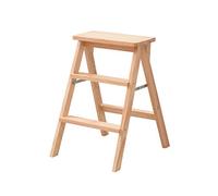 GTHTUHFD Wooden Folding Step Stool 3 Step Ladder Chair For Kitchen Office Portable Multifunctional Stepladder Seat With Heavy Duty 100Kg Capacity,A