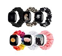GTHY compatible with Fitbit Sense/Versa 3/Versa 4/Sense 2 Bands,for Women,Scrunchie Fabric Replacement Wristbands Straps,Accessories,Large Small (3Pack HE, Large)