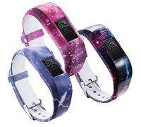 GTHY Compatible With Garmin Vivofit JR/JR 2/Vivofit 3 Bands Repacement,For Kids Boys Girls,Soft Silicone Pattern Adjustable Straps,Wristbands,Watch Band,With Secure Metal Clasp,Lagre&Small