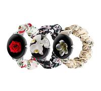 GTHY Compatible With Google Pixel/Pixel 2/Pixel3 41mm Bands Scrunchie Repacement,For women Girls,Elastic Fabric Pattern Wristbands, Soft Cloth Watch Band,Lagre&Small (3Pack F, Large)