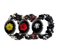 GTHY Compatible With Google Pixel/Pixel 2/Pixel3 41mm Bands Scrunchie Repacement,For women Girls,Elastic Fabric Pattern Wristbands, Soft Cloth Watch Band,Lagre&Small (3Pack A, Large)