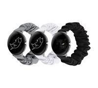 GTHY Compatible With Google Pixel/Pixel 2/Pixel3 41mm Bands Scrunchie Repacement,For women Girls,Elastic Fabric Pattern Wristbands, Soft Cloth Watch Band,Lagre&Small (3Pack G, Large)